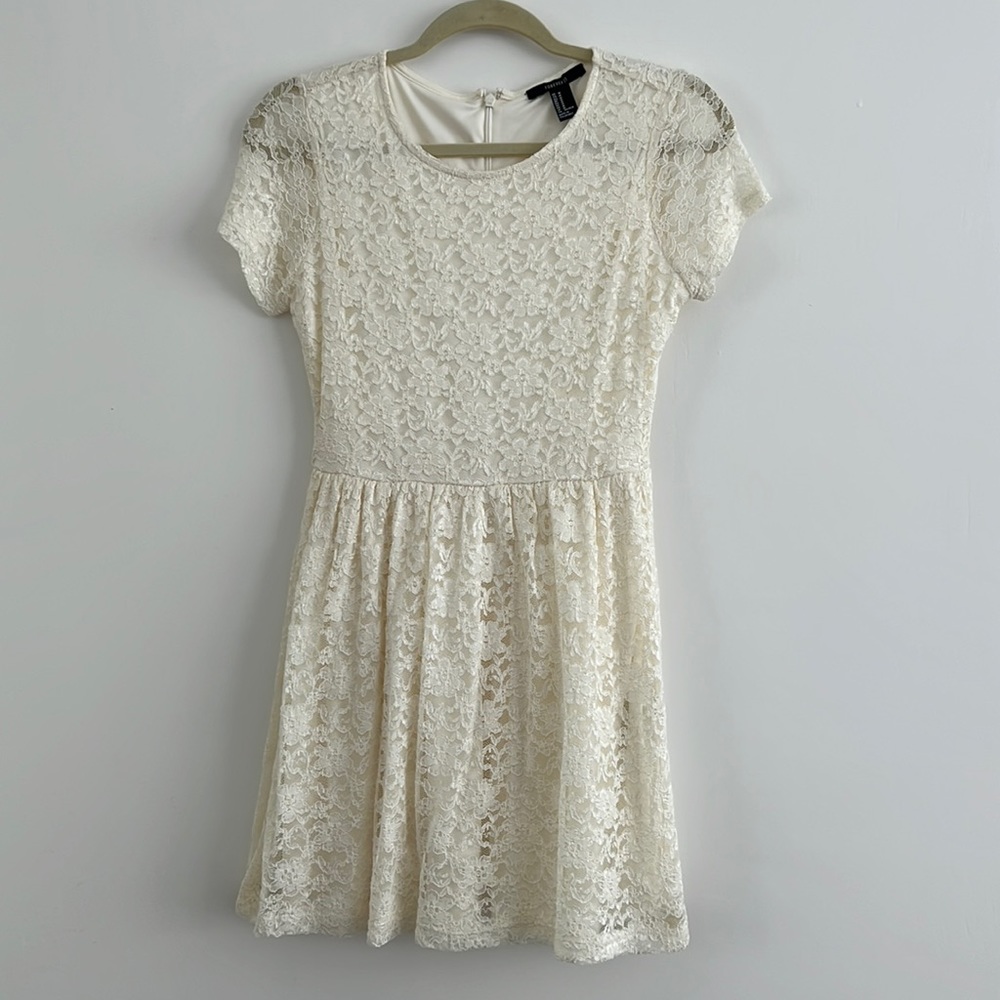 Forever 21 White Lace A-Line Dress